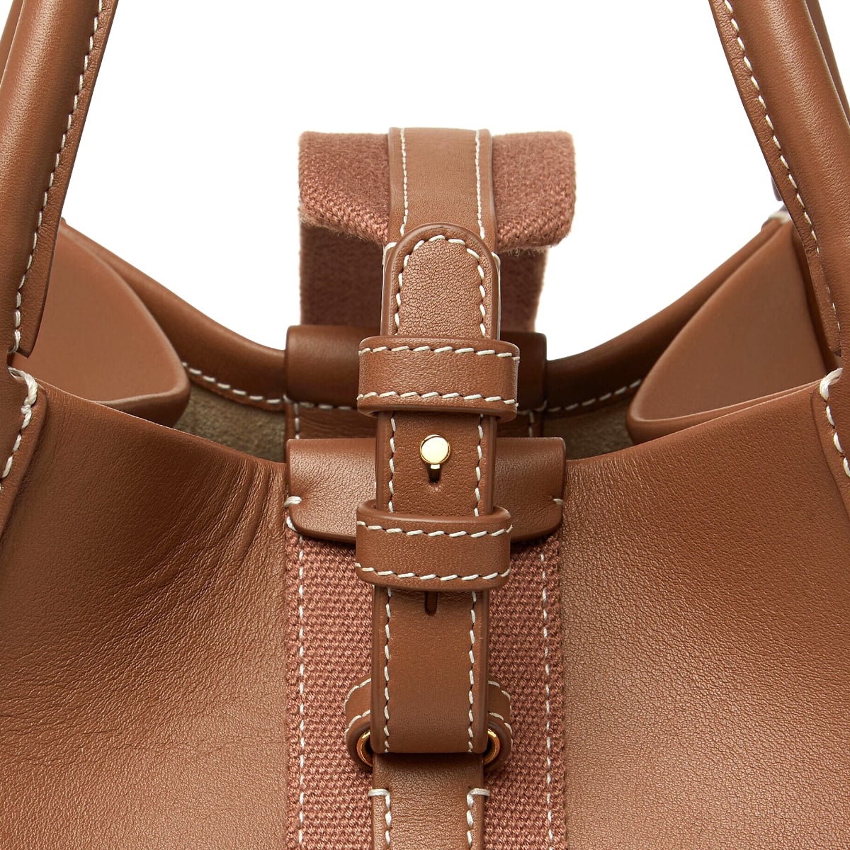 Small Bale Bucket Bag Smooth Leather Mole/Sun Gold
