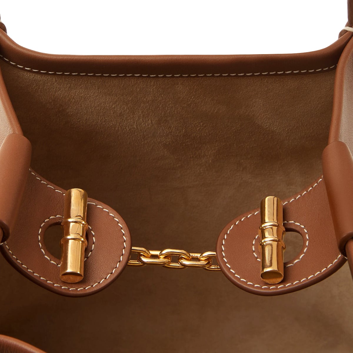 Small Bale Bucket Bag Smooth Leather Mole/Sun Gold