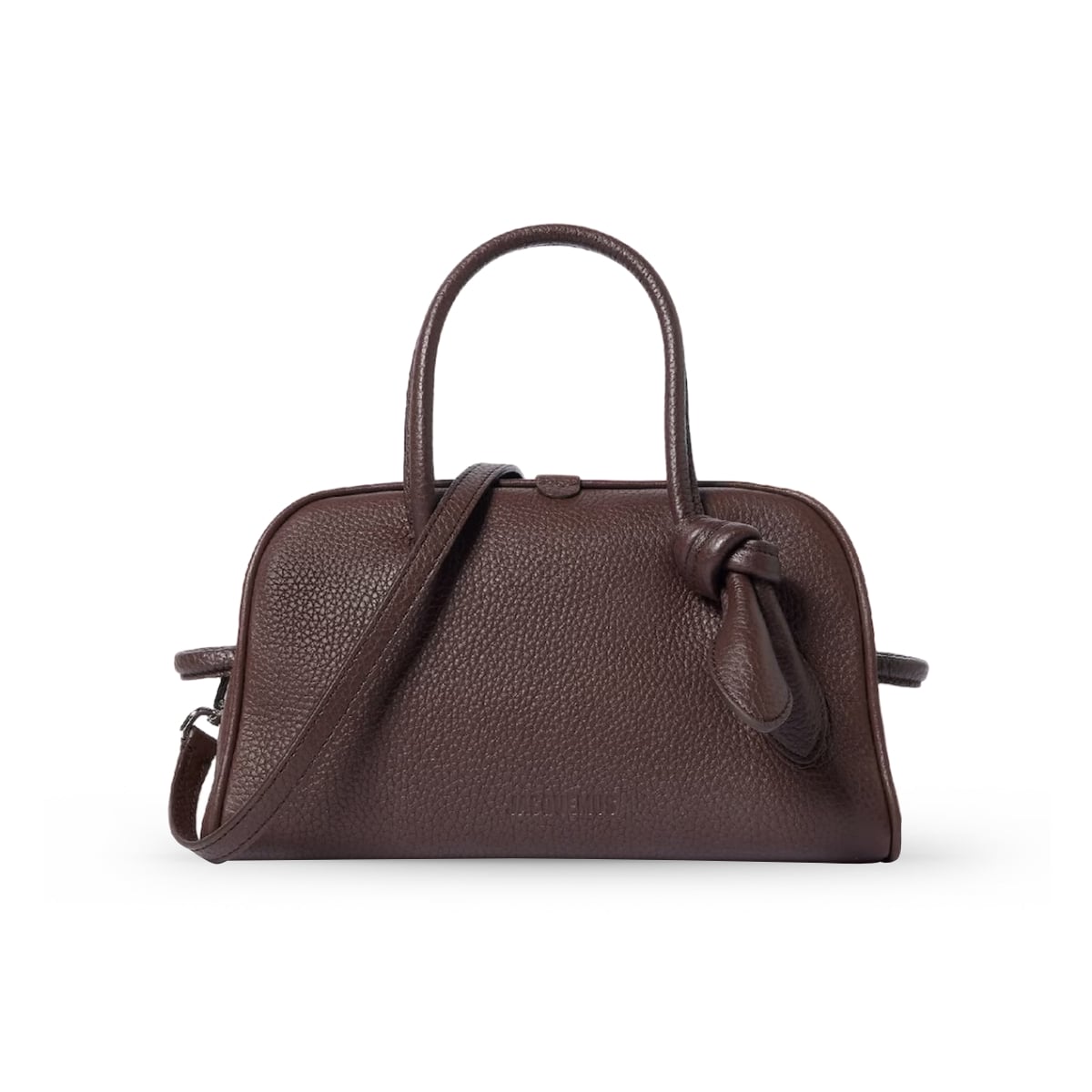 The small Turismo Soft Bowling Bag Grained Leather Dark Brown-Jacquemus