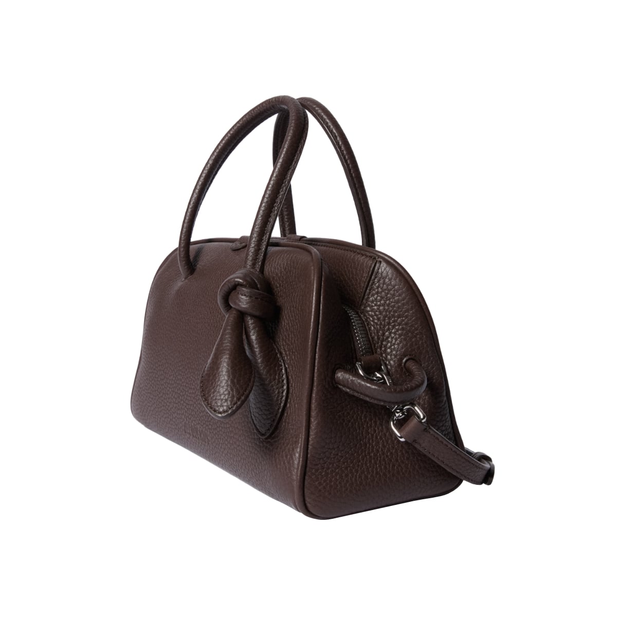 The small Turismo Soft Bowling Bag Grained Leather Dark Brown