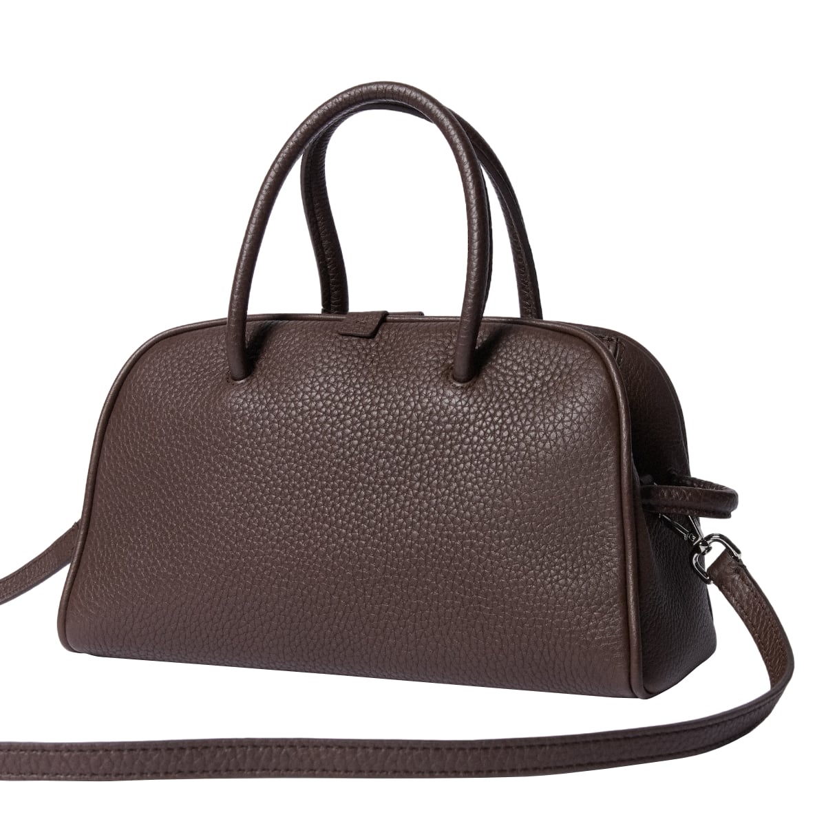 The small Turismo Soft Bowling Bag Grained Leather Dark Brown