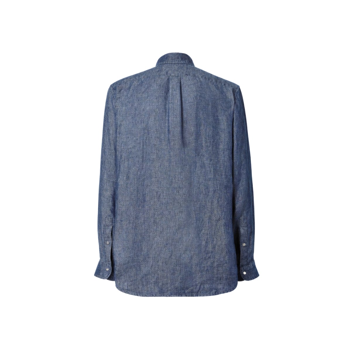 Patch Pocket Chambray Long Sleeves Shirt Blue