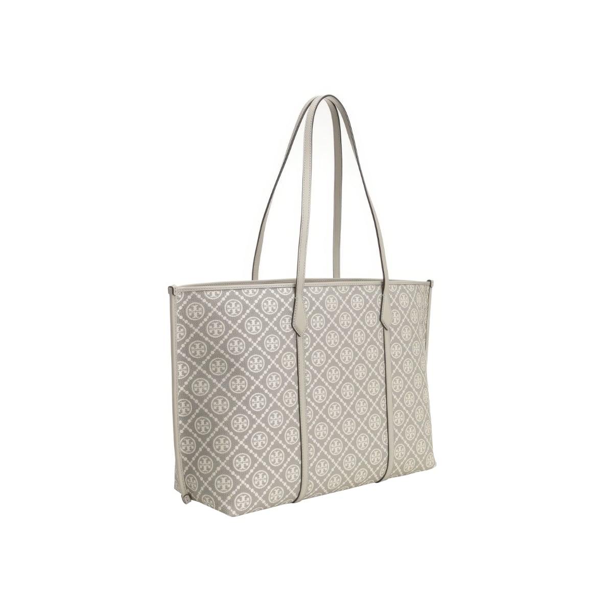 Perry T Monogram Tote Bag Light Grey