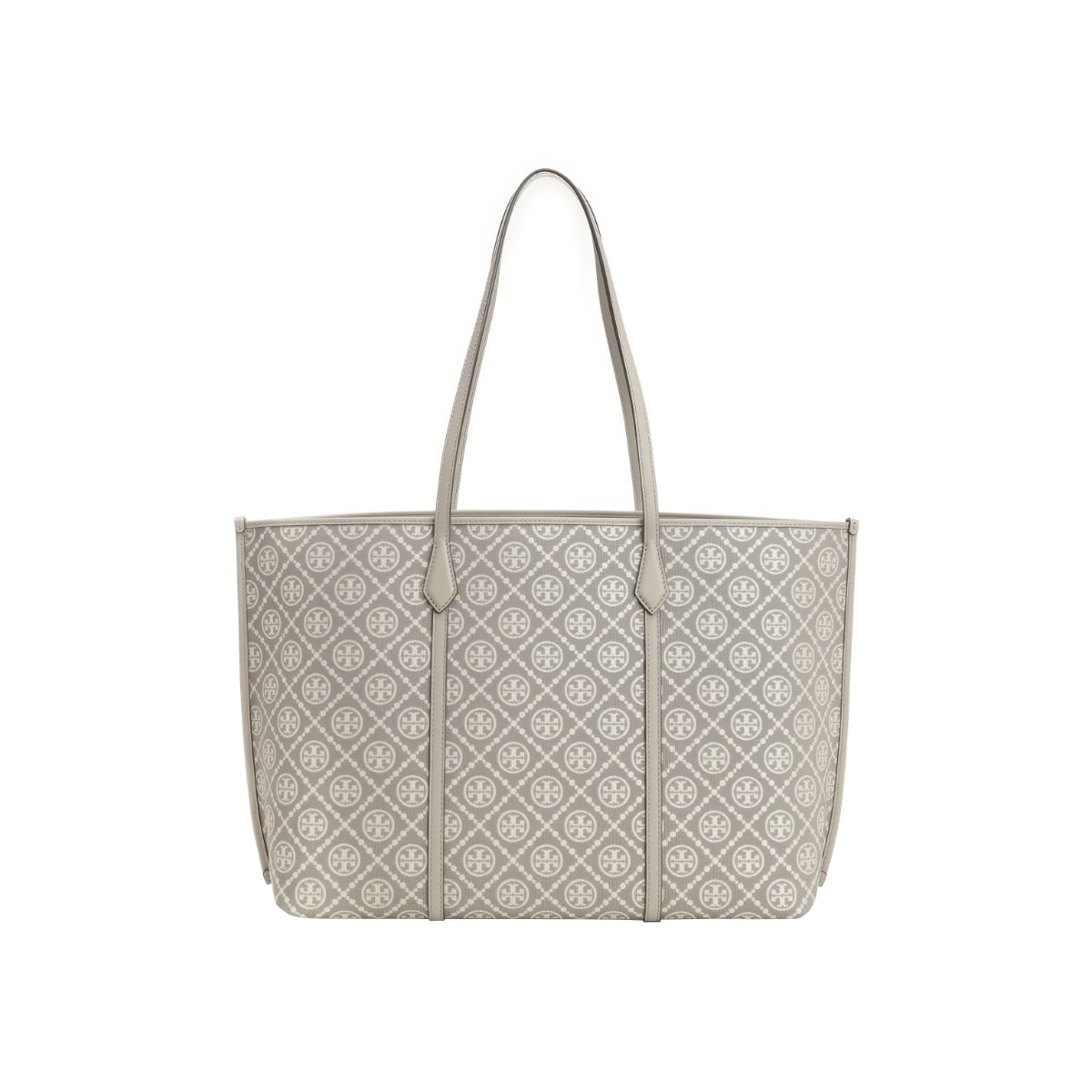 Perry T Monogram Tote Bag Light Grey