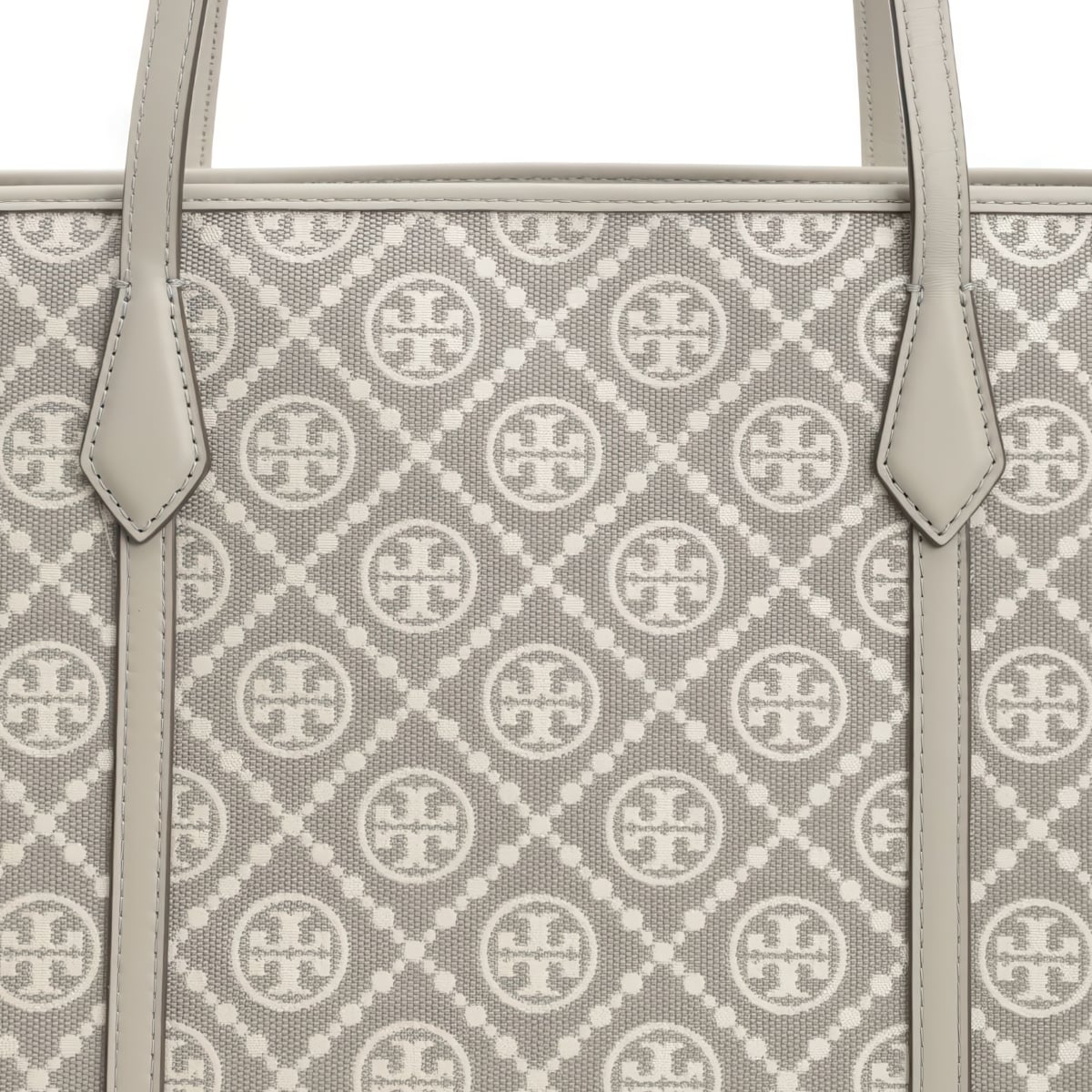 Perry T Monogram Tote Bag Light Grey