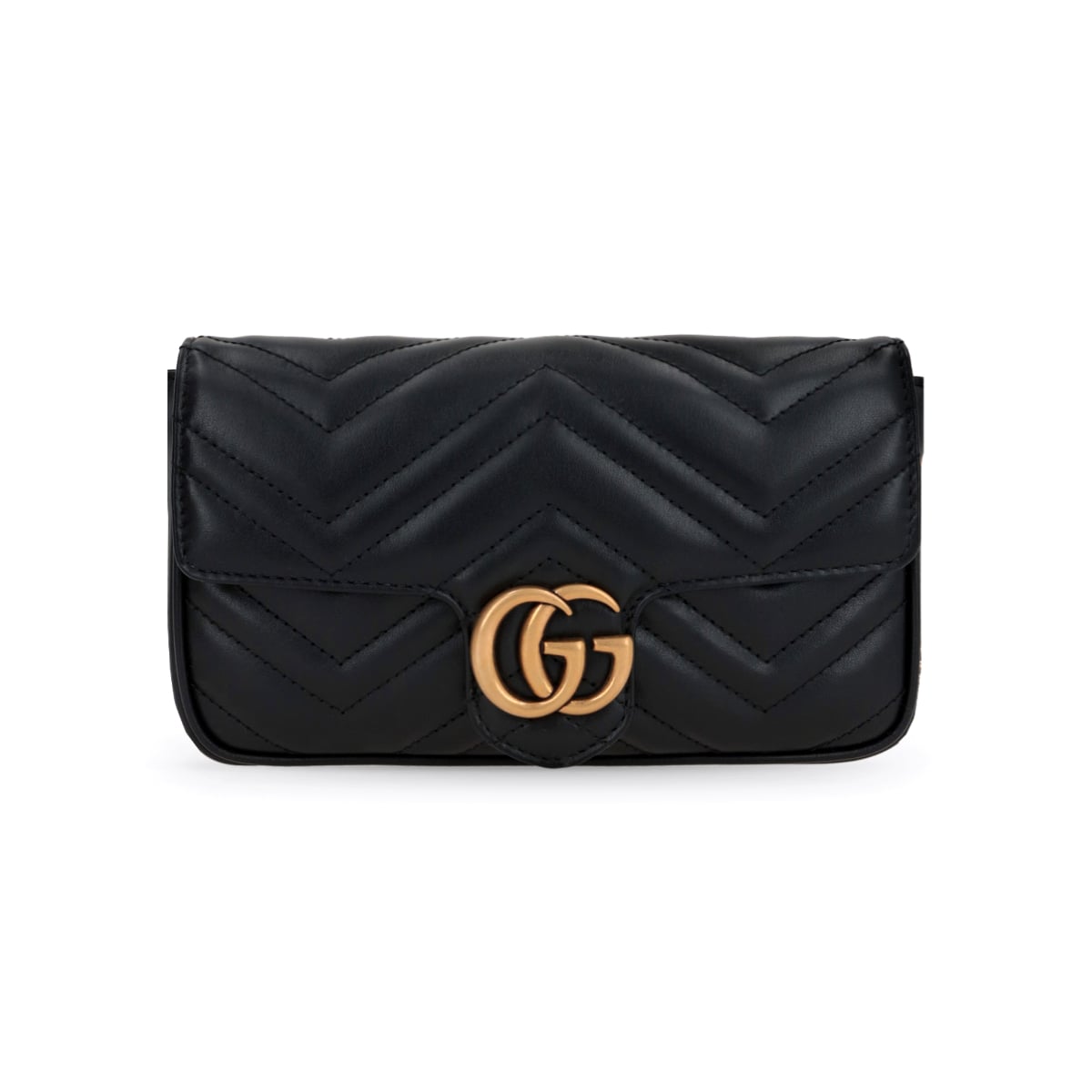 GG Marmont Mini Shoulder Bag Leather Black GHW-Gucci