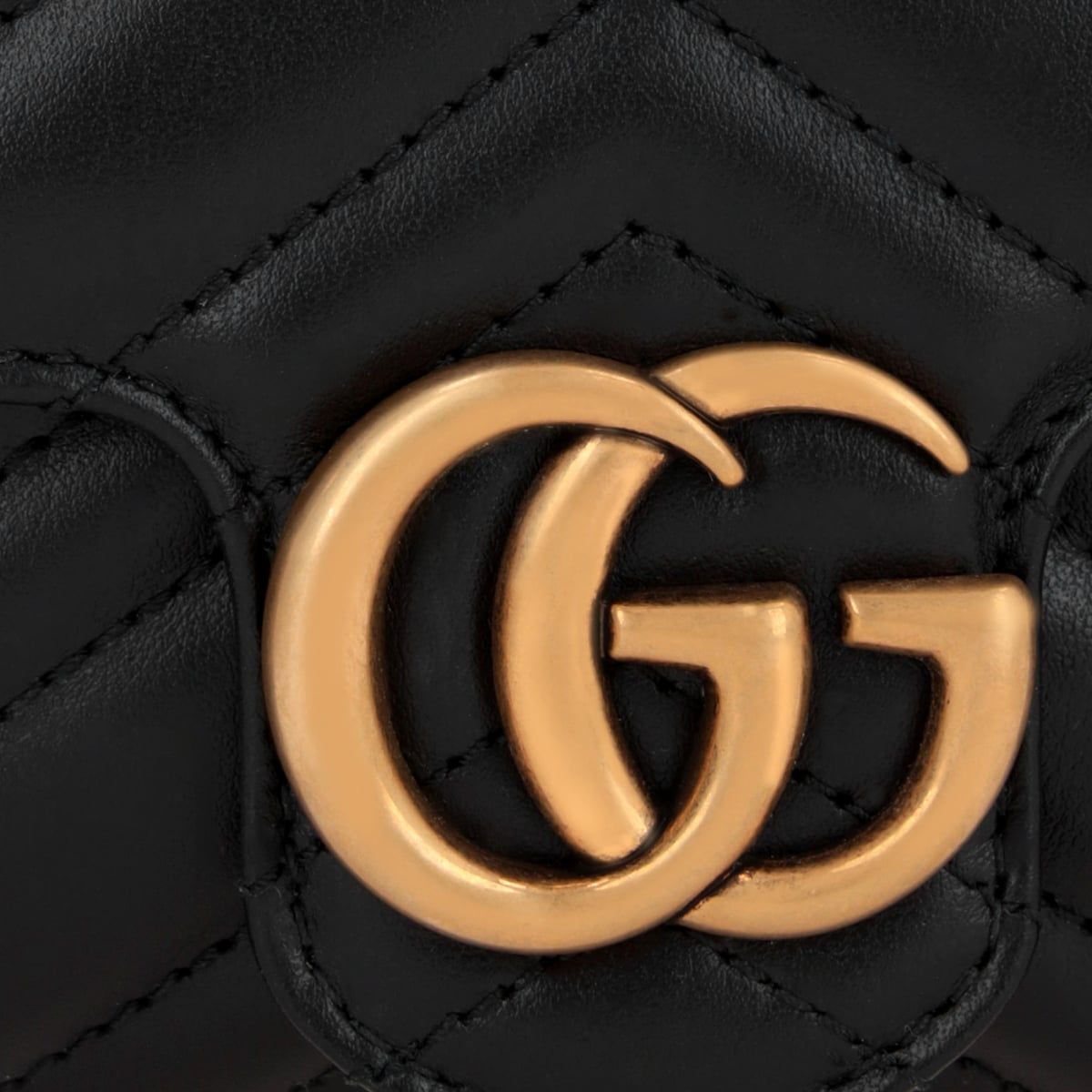 GG Marmont Mini Shoulder Bag Leather Black GHW