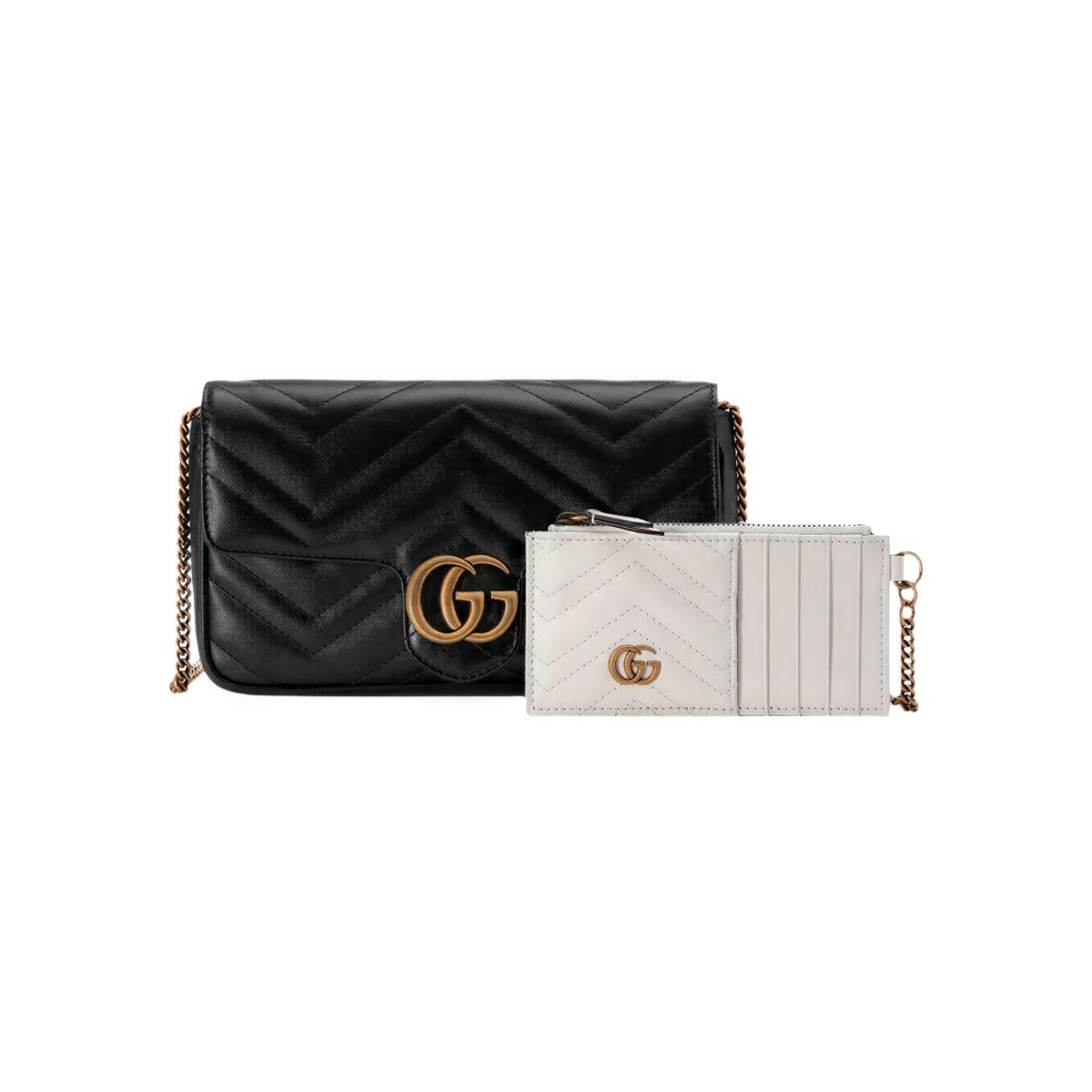 GG Marmont Mini Shoulder Bag Leather Black GHW