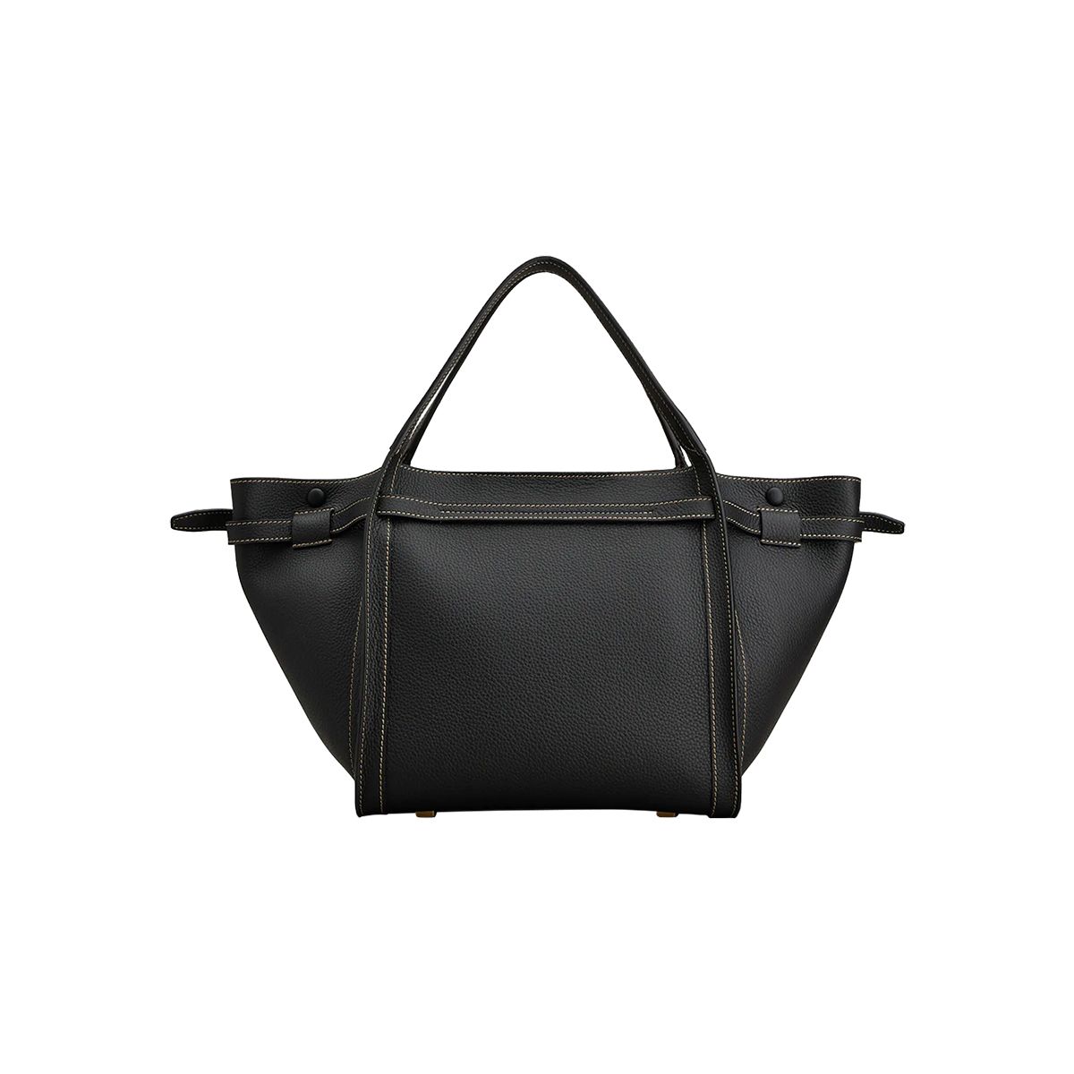 T Timeless Small Shopping Bag Calfskin Leather Black