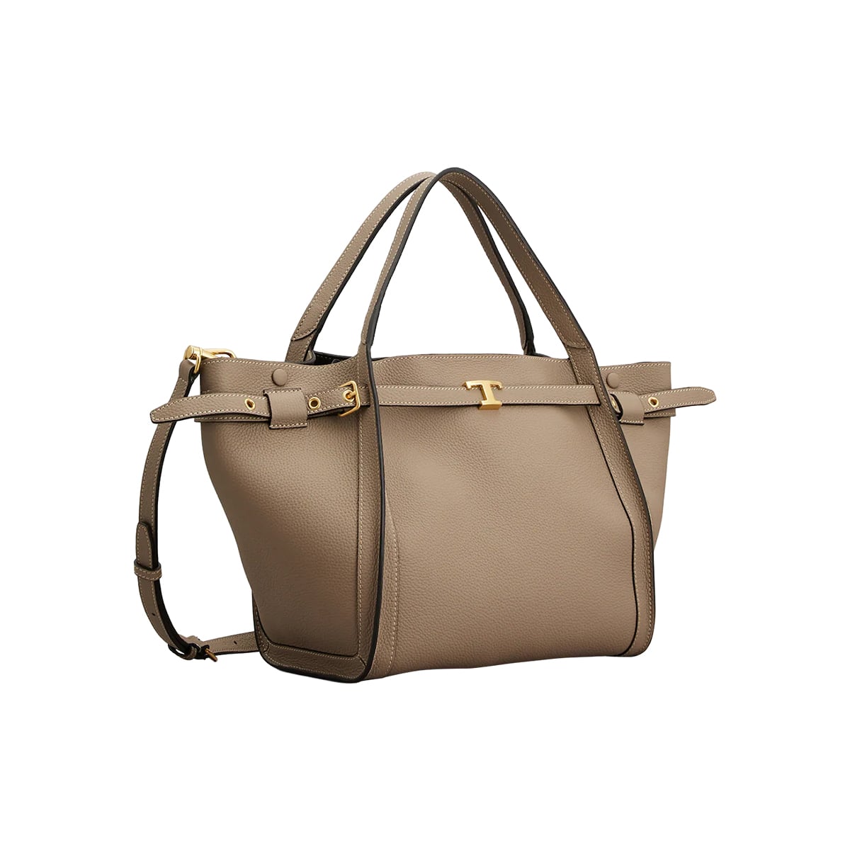 T Timeless Small Shopping Bag Calfskin Leather Beige