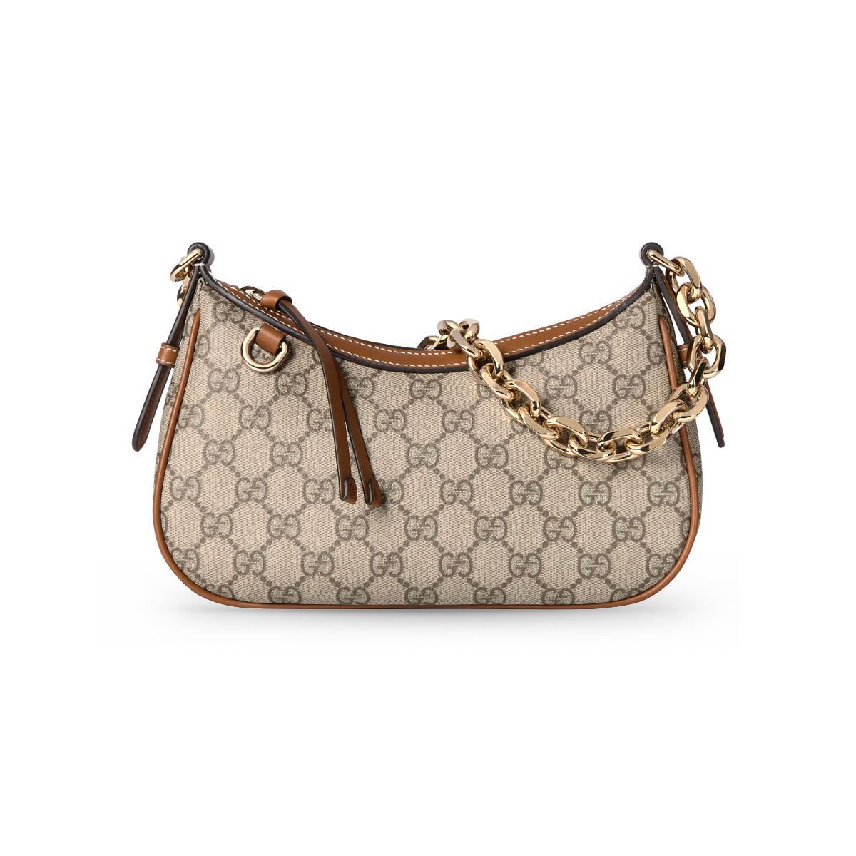 GG Emblem Small Shoulder Bag Beige and Brown LGHW-Gucci