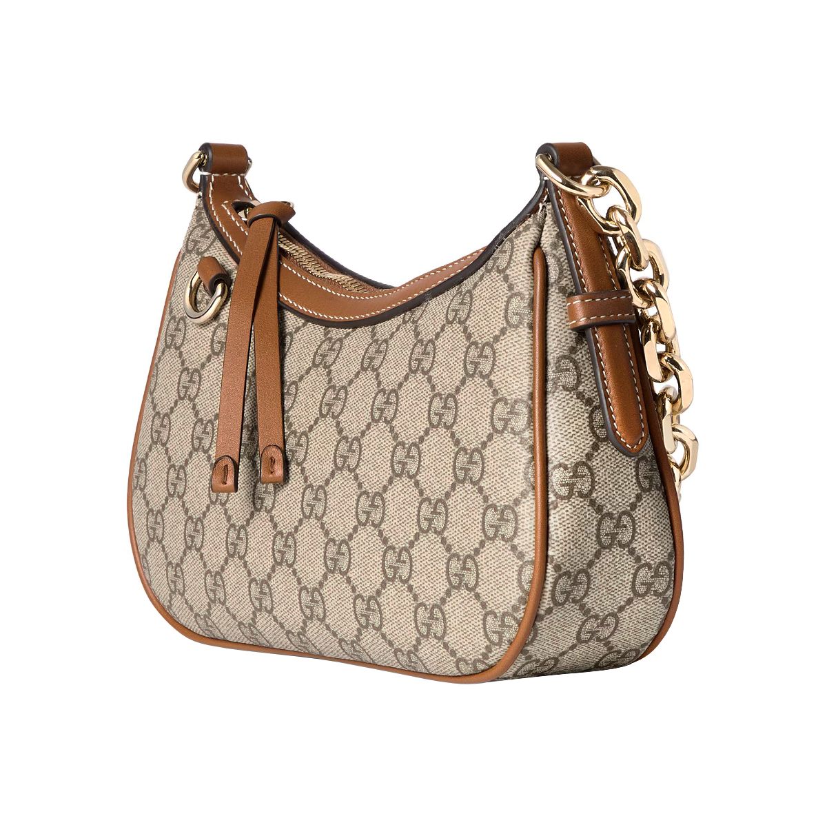 GG Emblem Small Shoulder Bag Beige and Brown LGHW