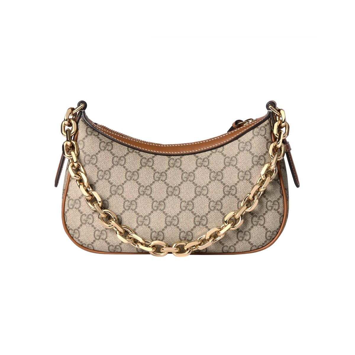 GG Emblem Small Shoulder Bag Beige and Brown LGHW