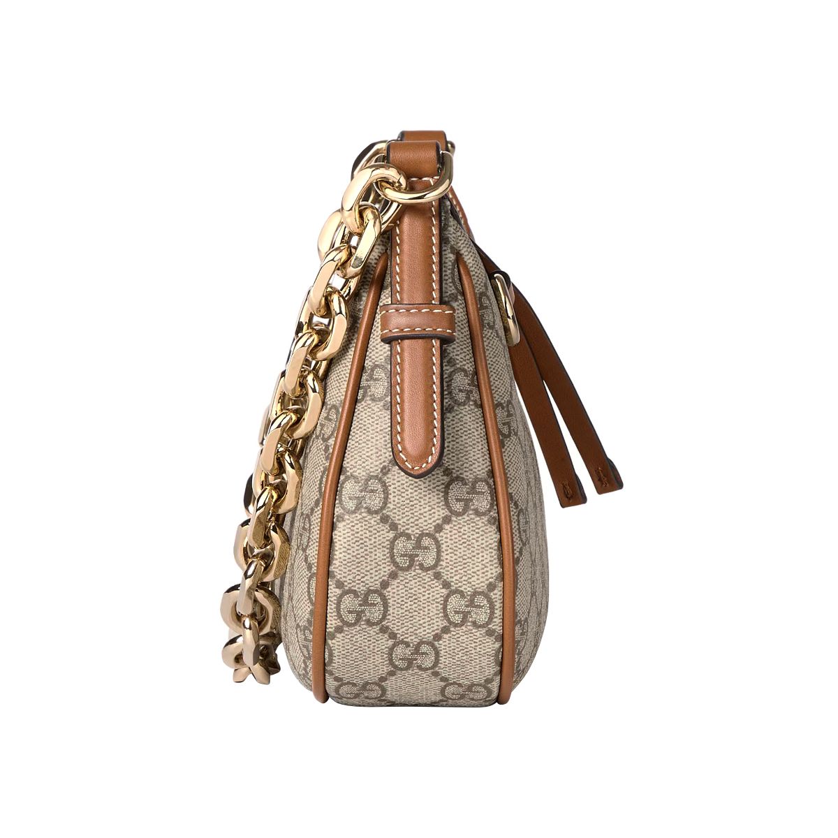 GG Emblem Small Shoulder Bag Beige and Brown LGHW