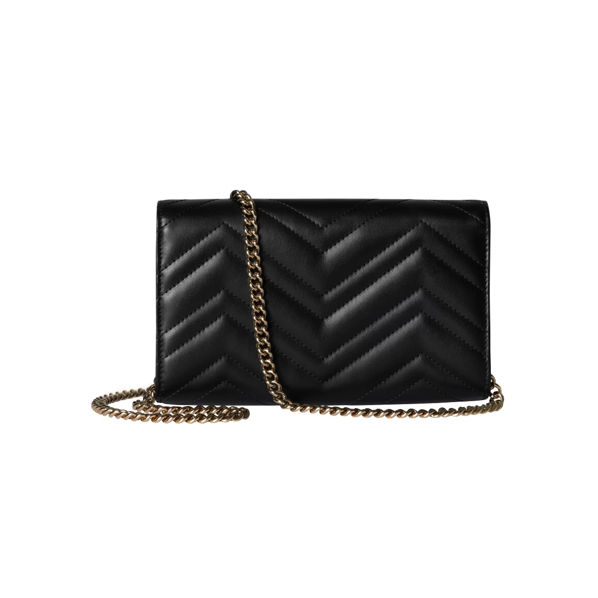 GG Marmont Matelassé Wallet On Chain Black LGHW
