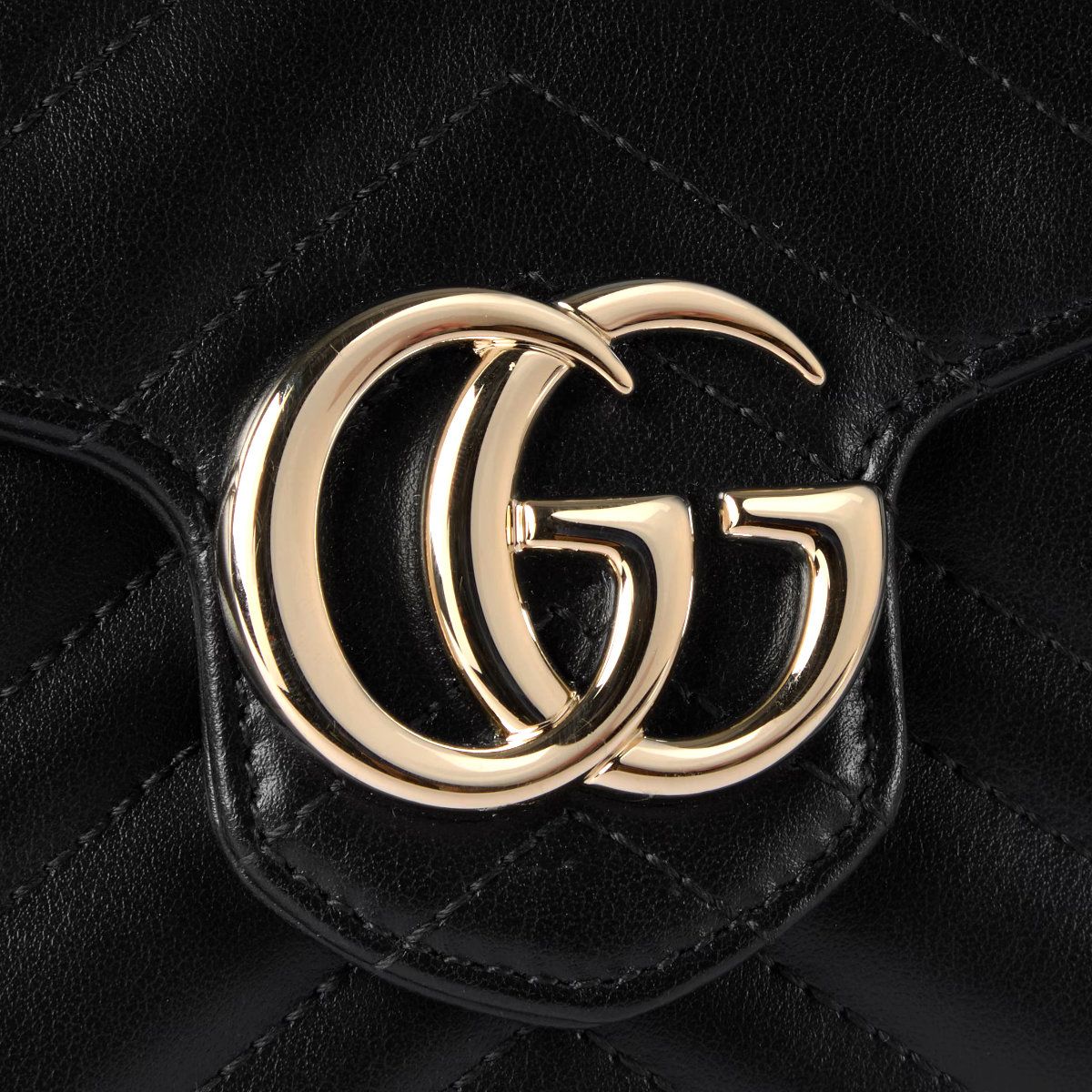 GG Marmont Matelassé Wallet On Chain Black LGHW