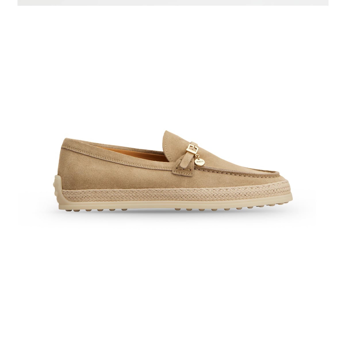 Loafer Pendant Logo Suide Beige-Tod's