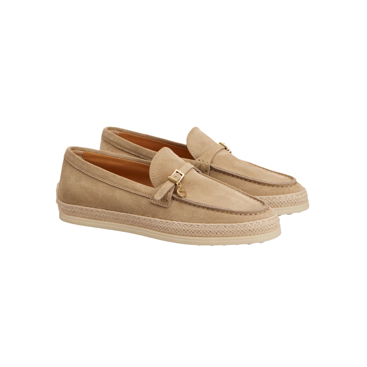 Loafer Pendant Logo Suide Beige