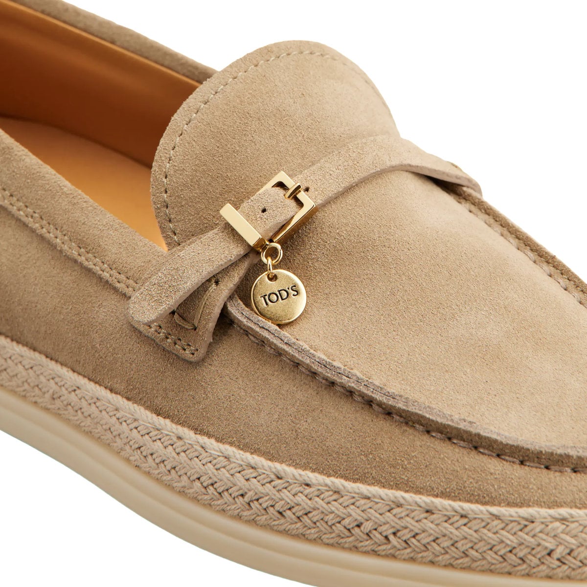 Loafer Pendant Logo Suide Beige