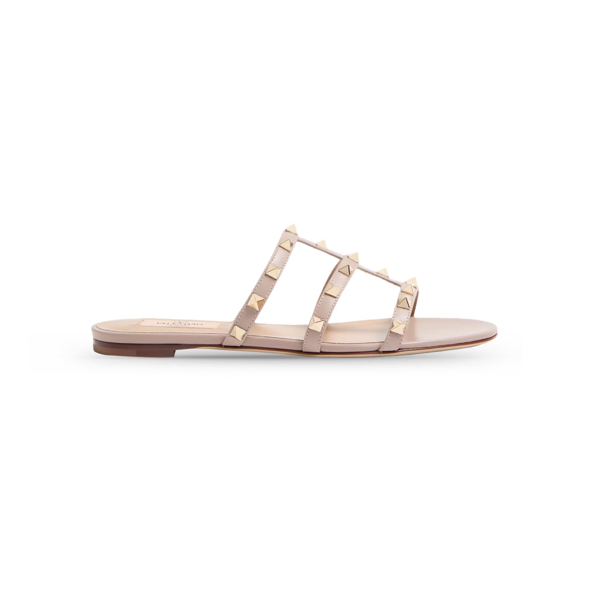 Rockstud Flat Slide Sandal Poudre-Valentino Garavani