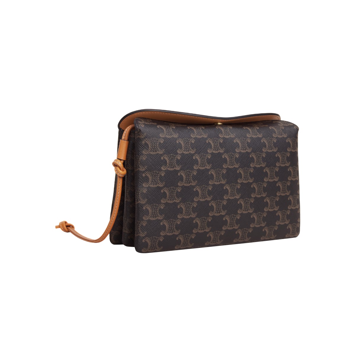 Trio Flap Triomphe Canvas and Lambskin Miel
