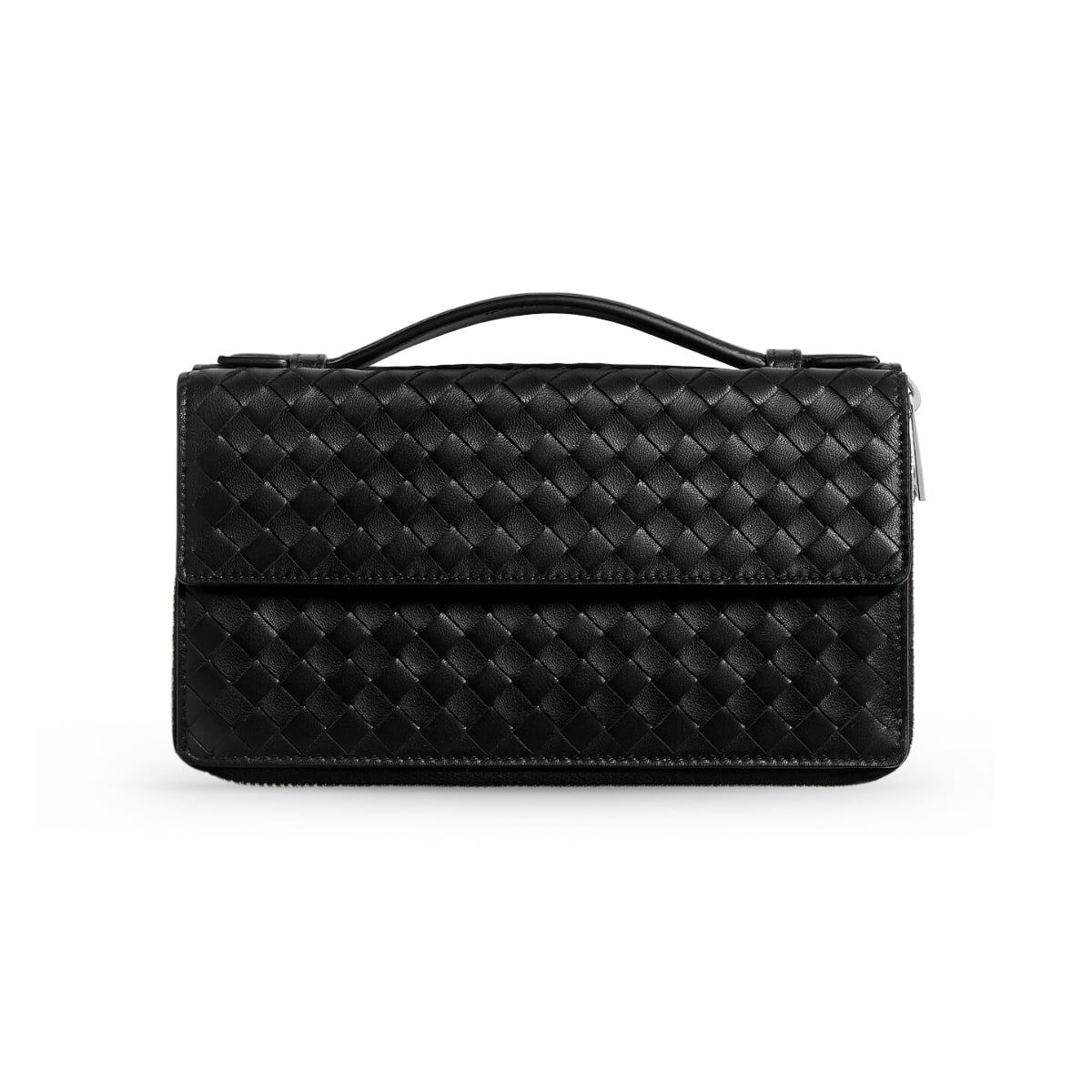 Intrecciato Piccolo Zip Organizer Black-Bottega Veneta