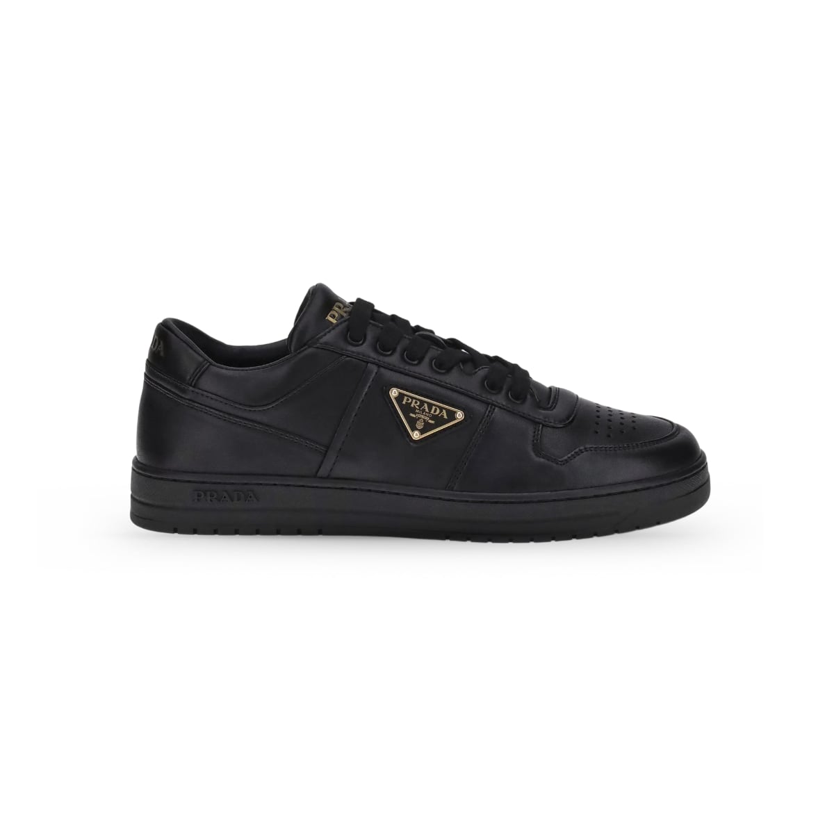 Downtown Leather Sneakers Black-Prada