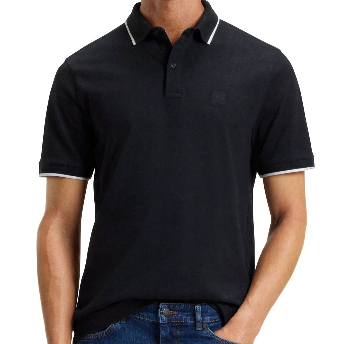 Passertip Slim Fit Polo Shirt Stretch-Cotton Piqué Dark Blue
