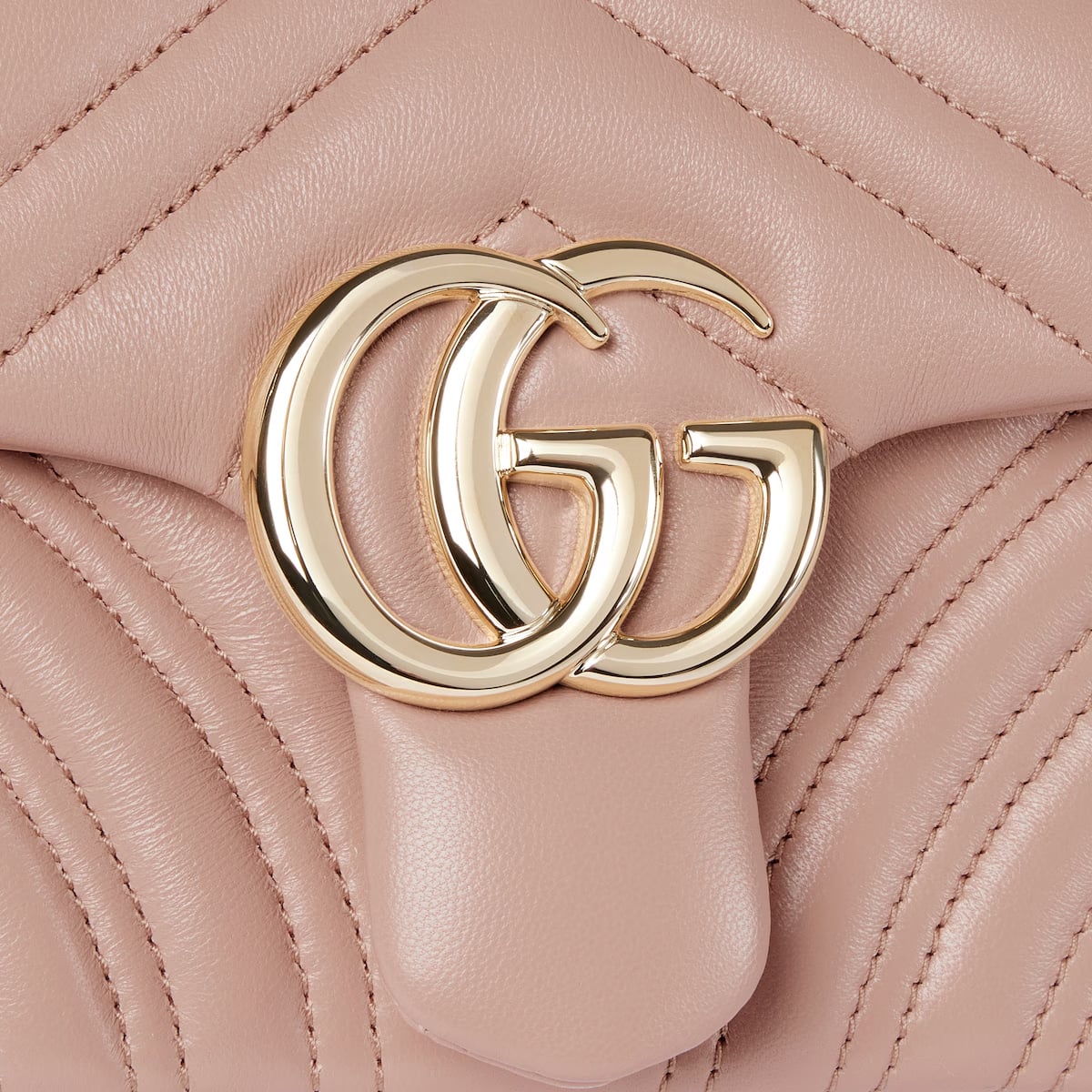 GG Marmont Small Shoulder Bag Chevron Pink Beige LGHW