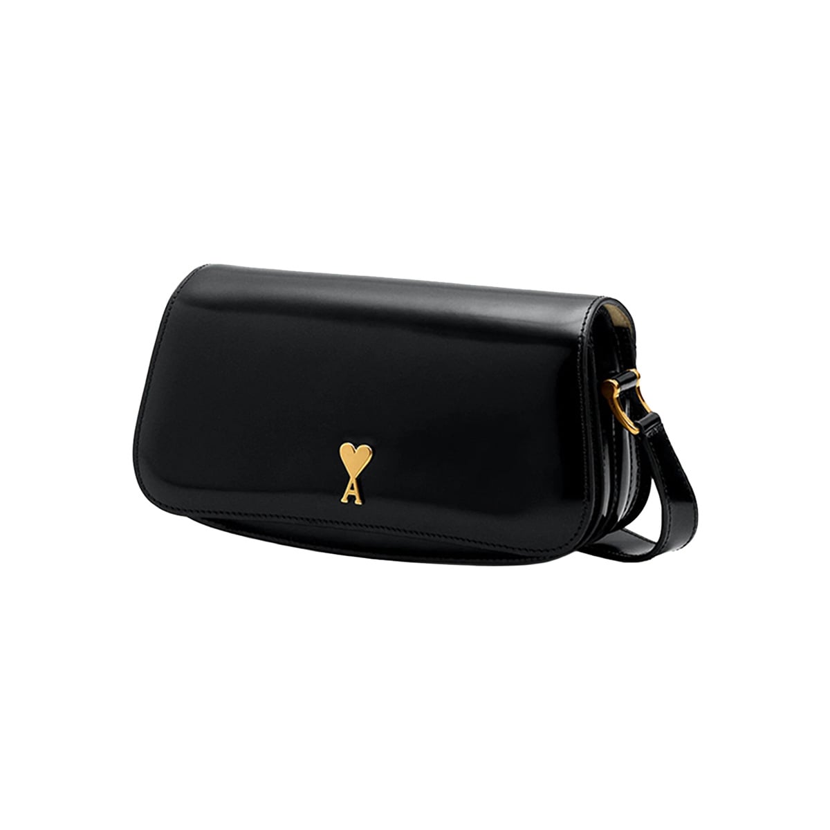 Paris Shoulder Bag Glazed Leather Black