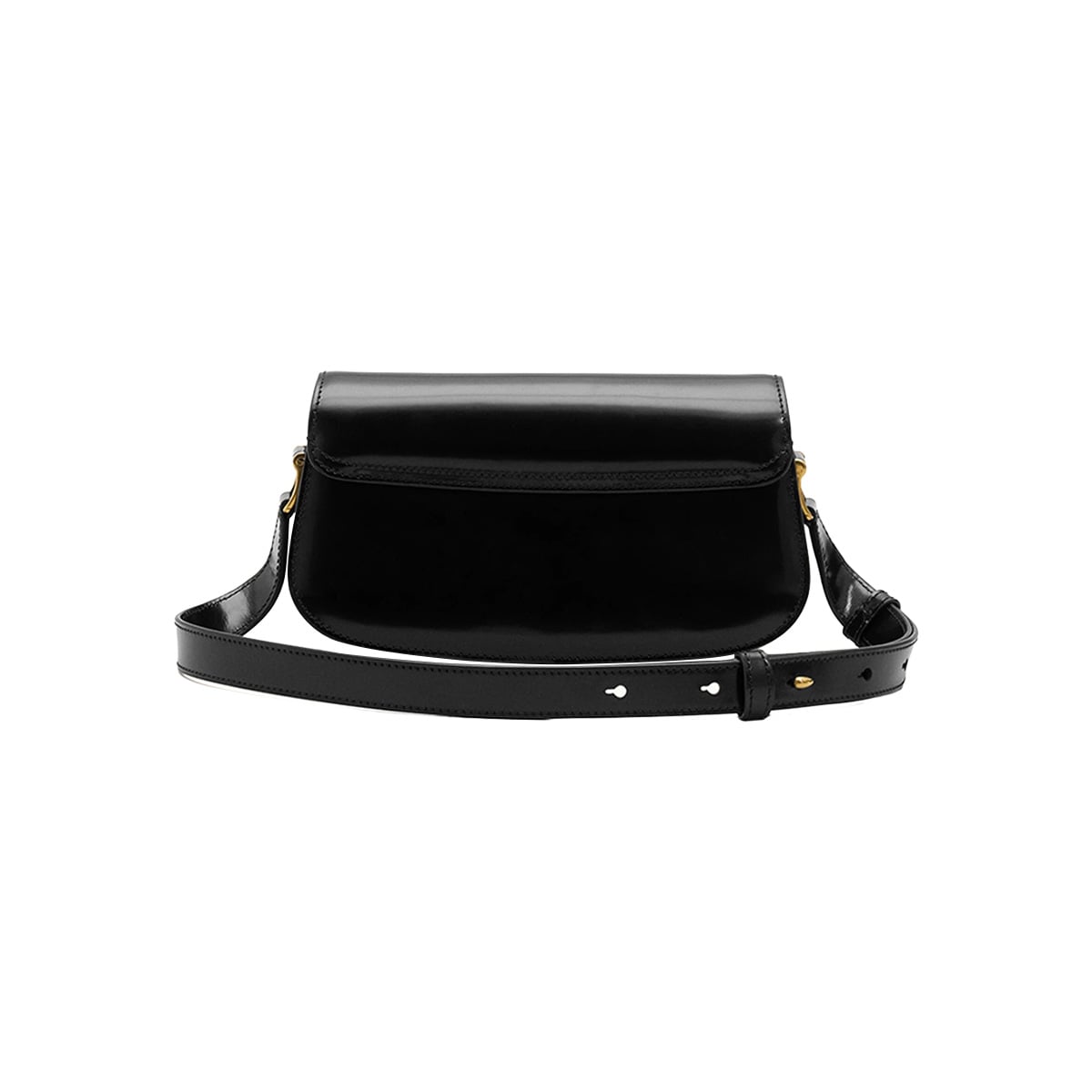 Paris Shoulder Bag Glazed Leather Black
