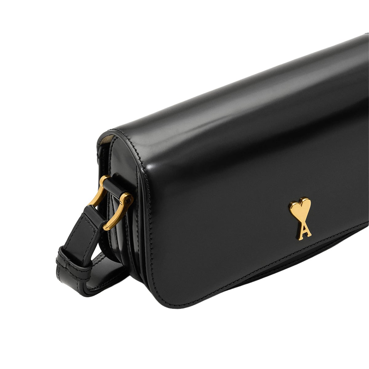 Paris Shoulder Bag Glazed Leather Black