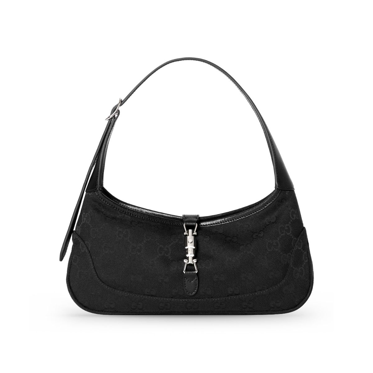Jackie Slim Medium Shoulder Bag GG Canvas Black SHW-Gucci