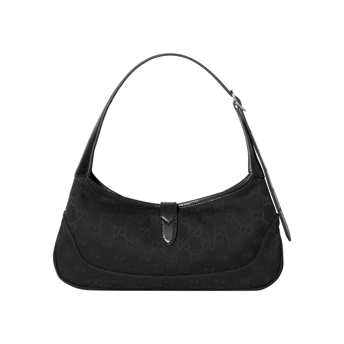 Jackie Slim Medium Shoulder Bag GG Canvas Black SHW