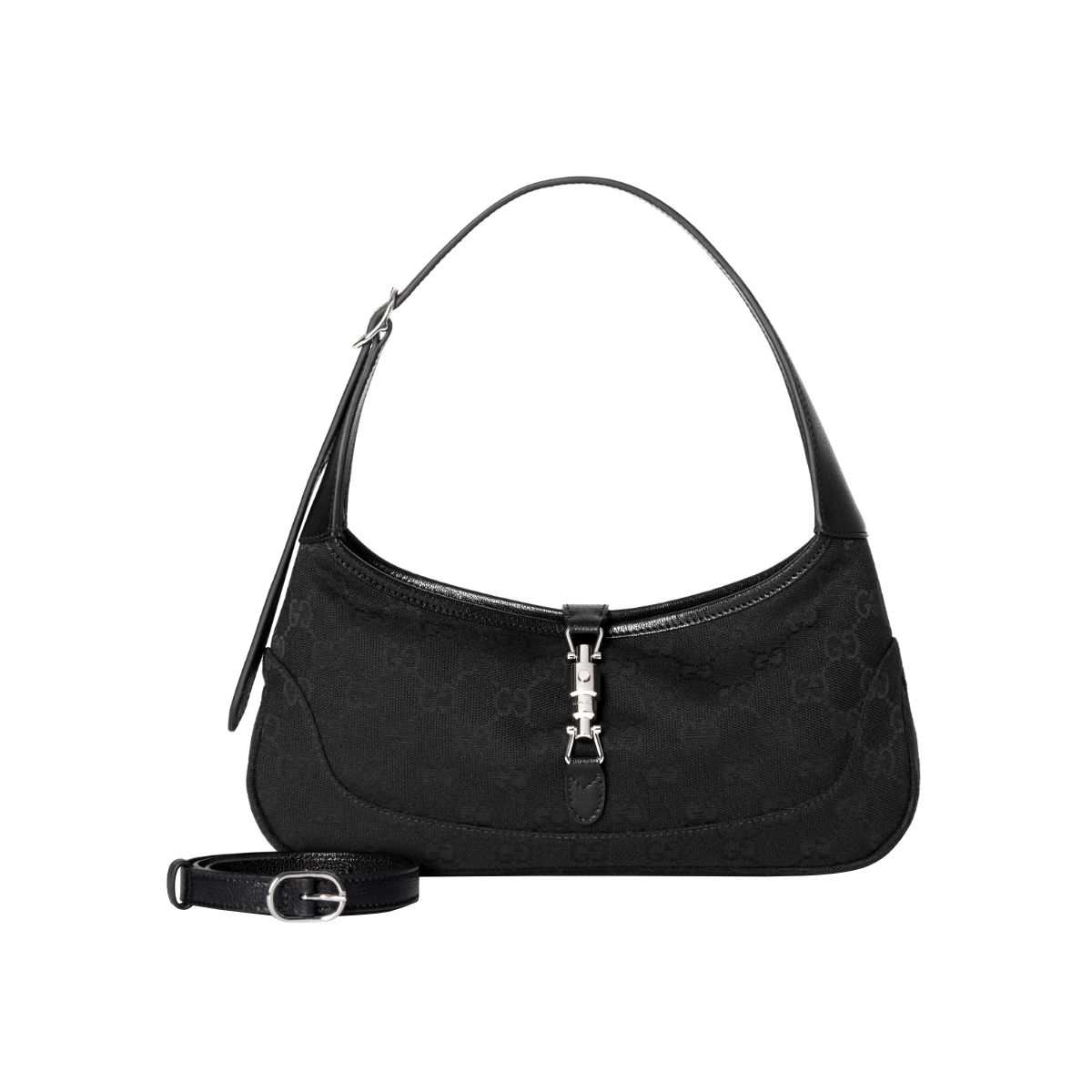 Jackie Slim Medium Shoulder Bag GG Canvas Black SHW
