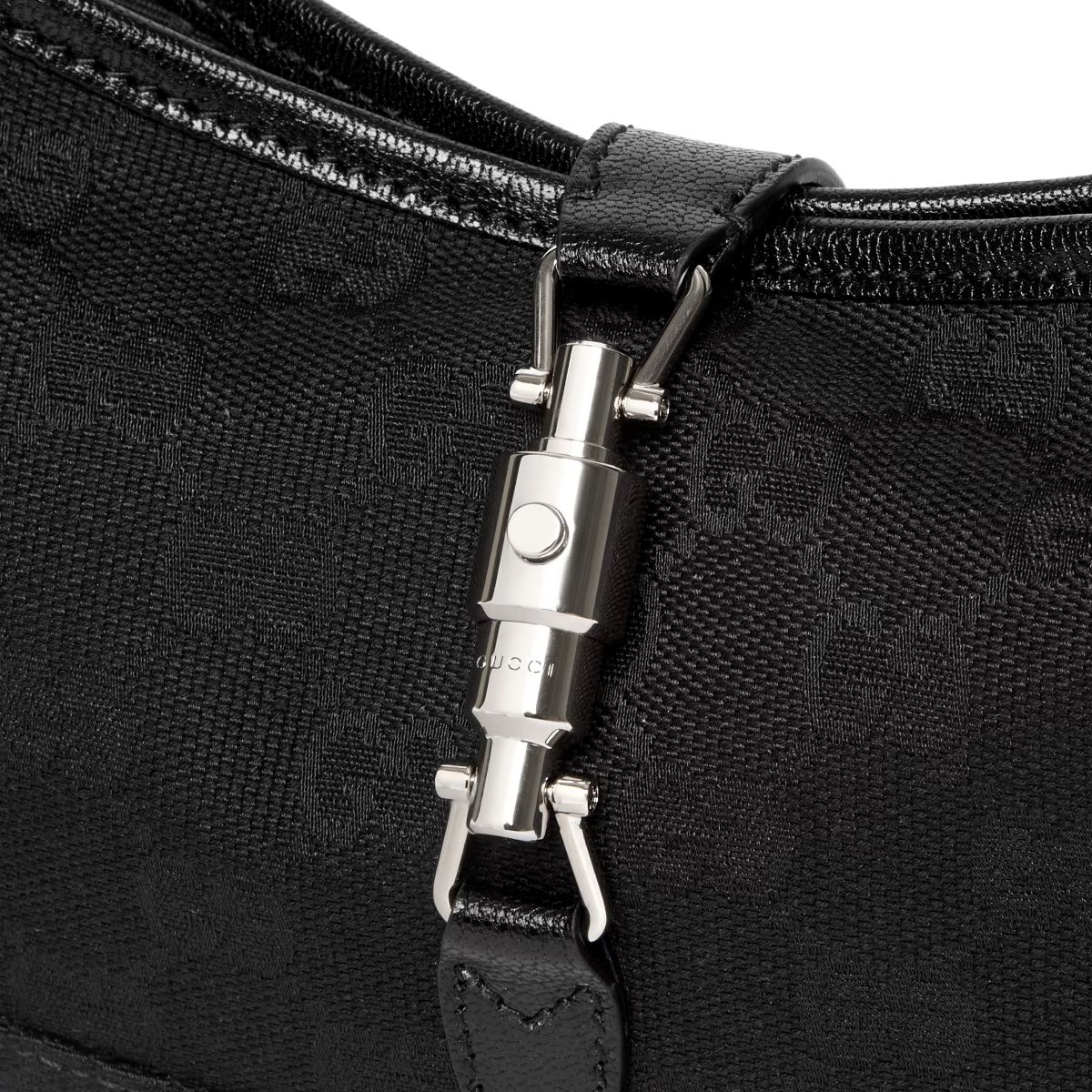 Jackie Slim Medium Shoulder Bag GG Canvas Black SHW