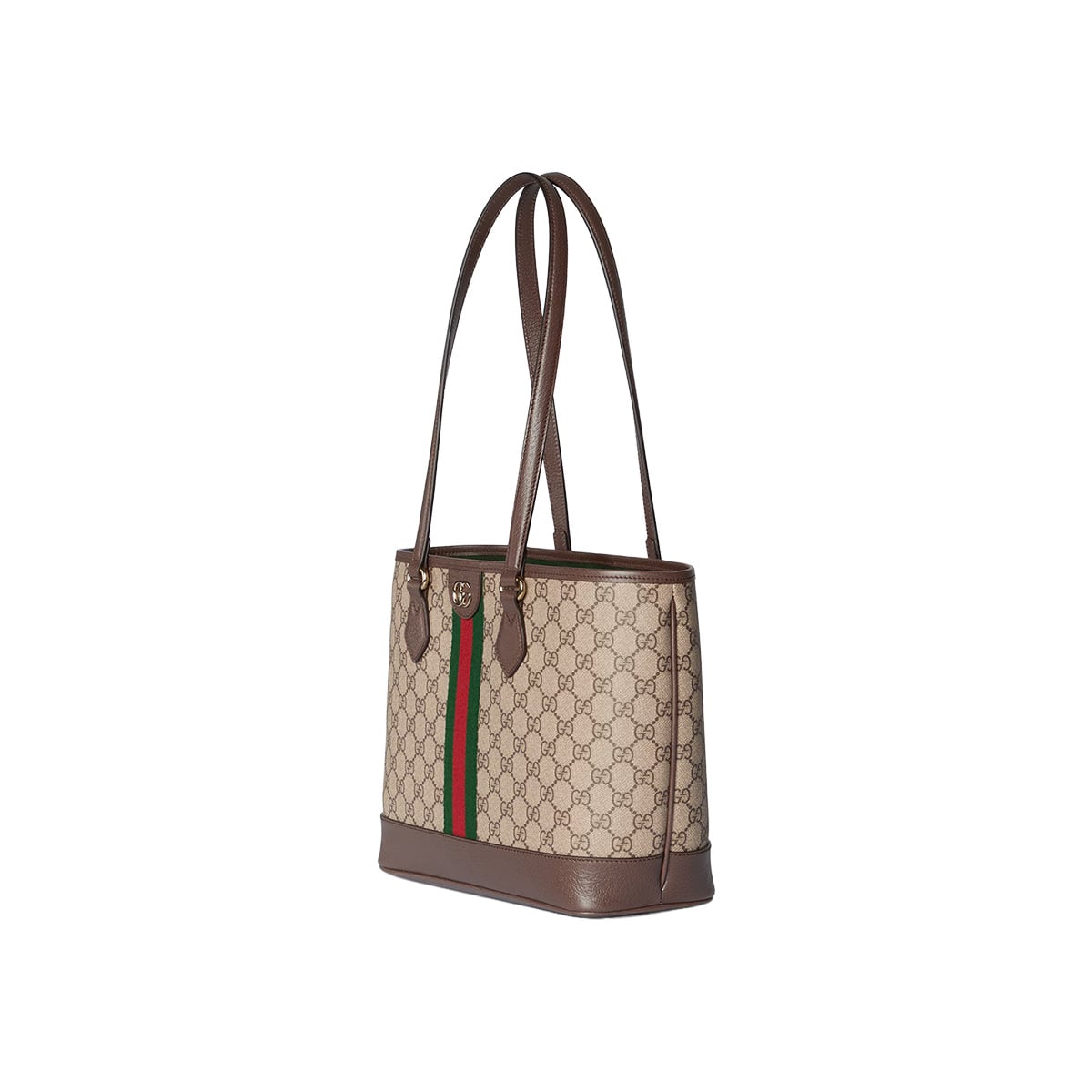 GG Ophidia Medium Monogram Tote Bag Beige and Dark Brown LGHW
