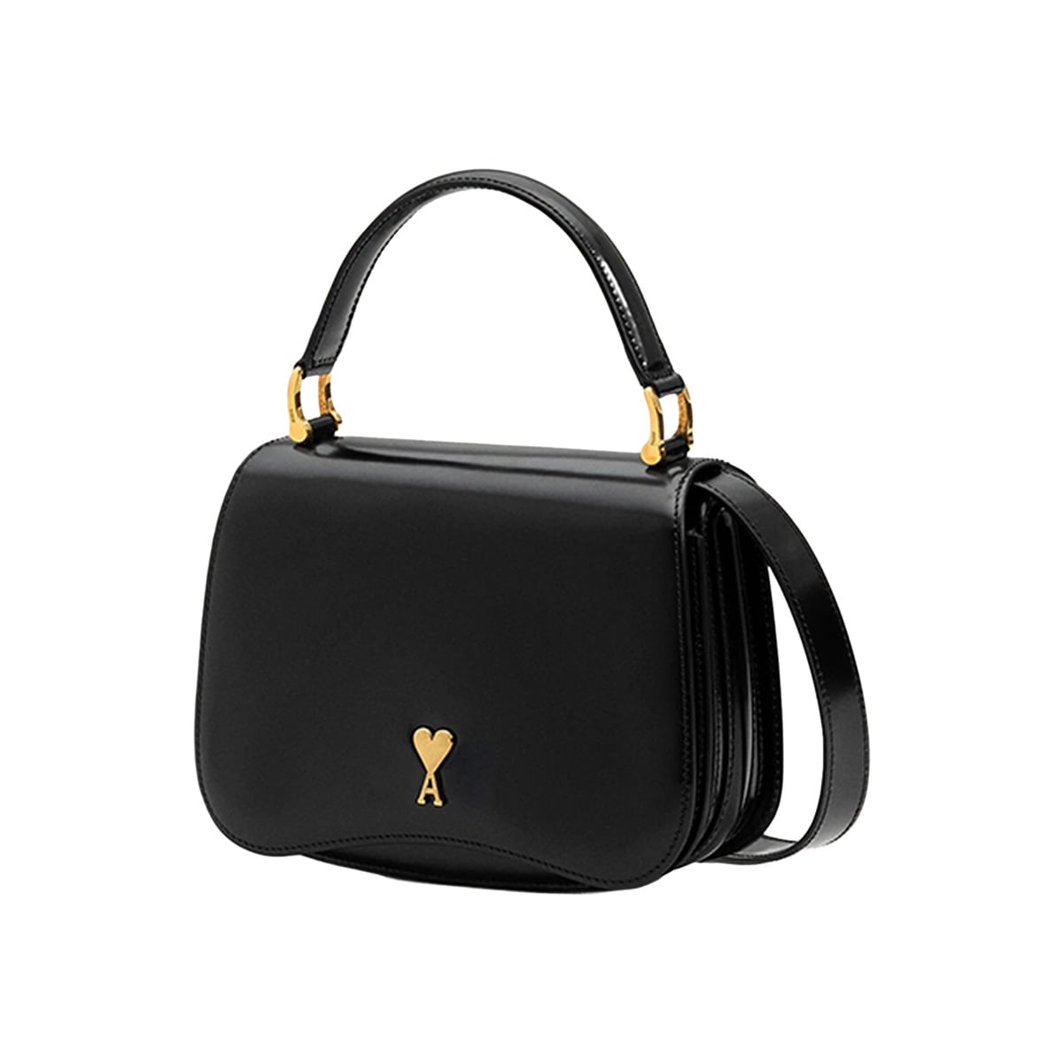 Paris Top Handle Bag Glazed Leather Black