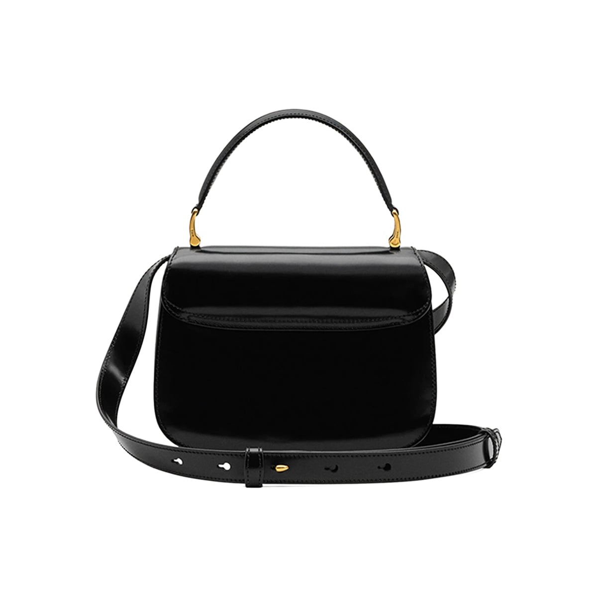 Paris Top Handle Bag Glazed Leather Black