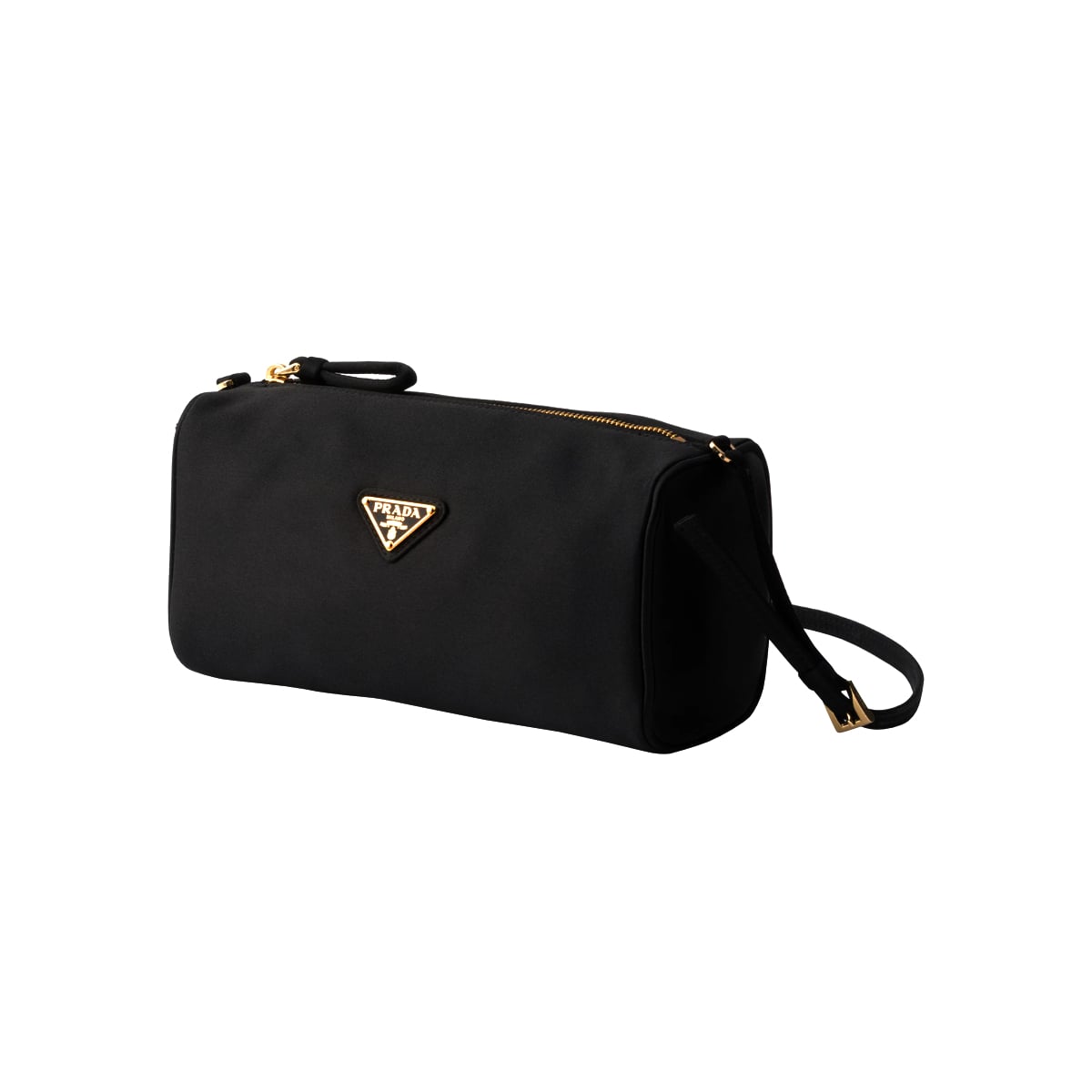 Geometrical Shape Satin Mini Bag Black