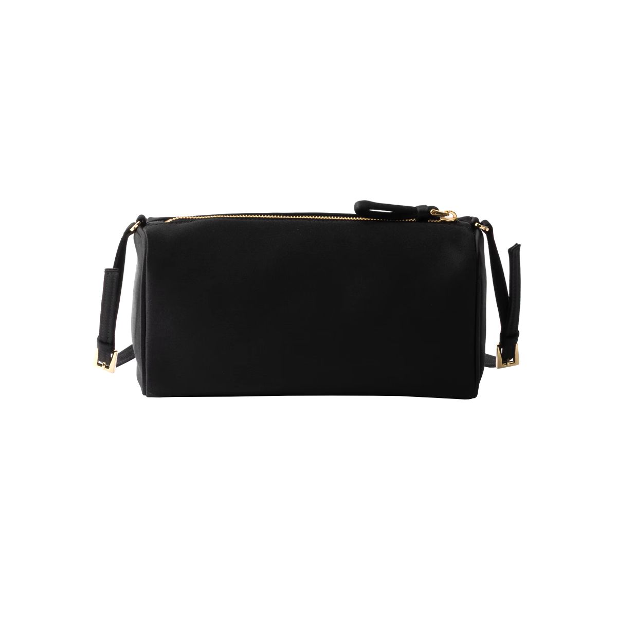 Geometrical Shape Satin Mini Bag Black