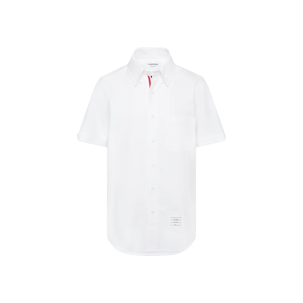 Oxford Grosgrain Placket Short Sleeve Shirt White-Thom Browne