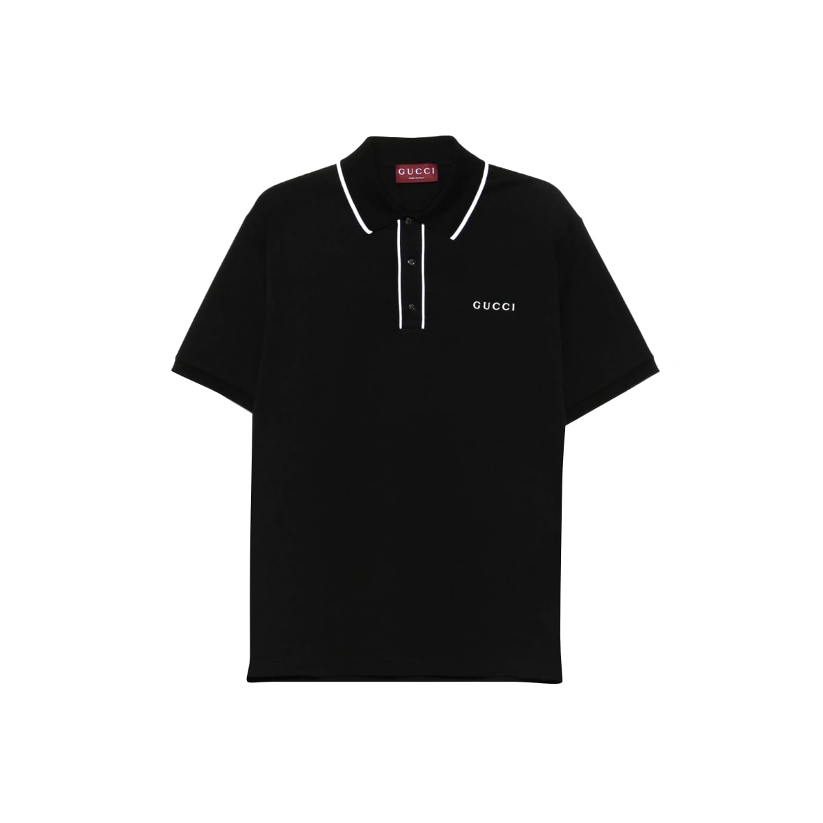 Polo Shirt Logo Embroidery Black-Gucci