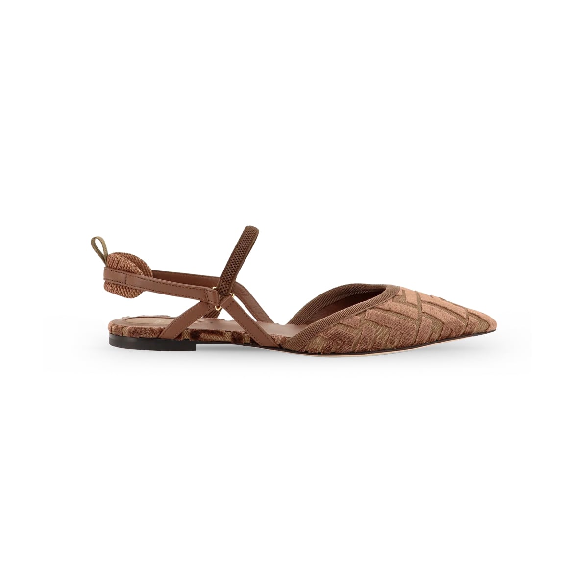 Colibrì Lite Fabric Flats Brown-Fendi
