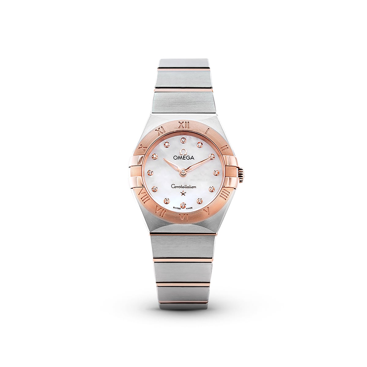 Constellation Quartz 25 13120256055001 White Mother of Pearl Dial-Omega