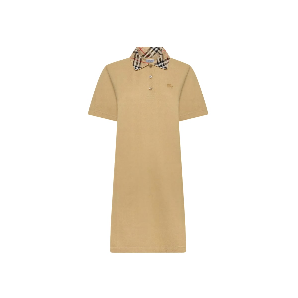 Collar Check Polo Shirt Dress Brown-Burberry