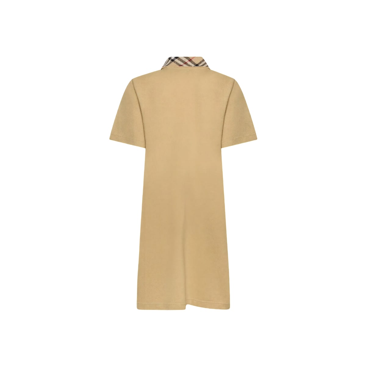 Collar Check Polo Shirt Dress Brown