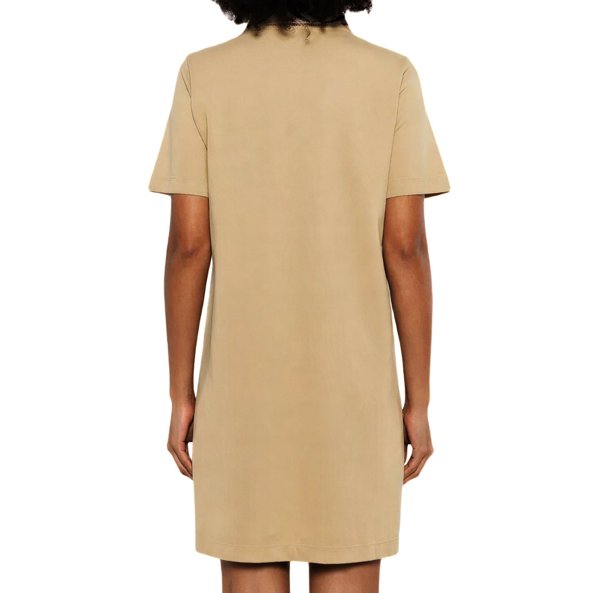 Collar Check Polo Shirt Dress Brown