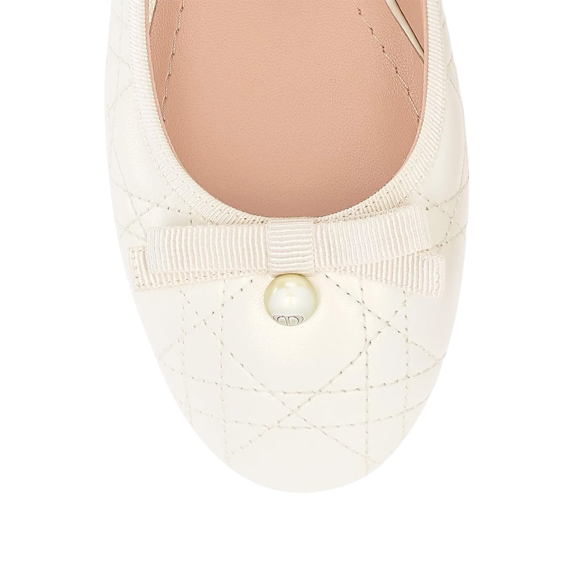 Ballet Slingback Pump 30 mm Pearlescent Cannage Lambskin White