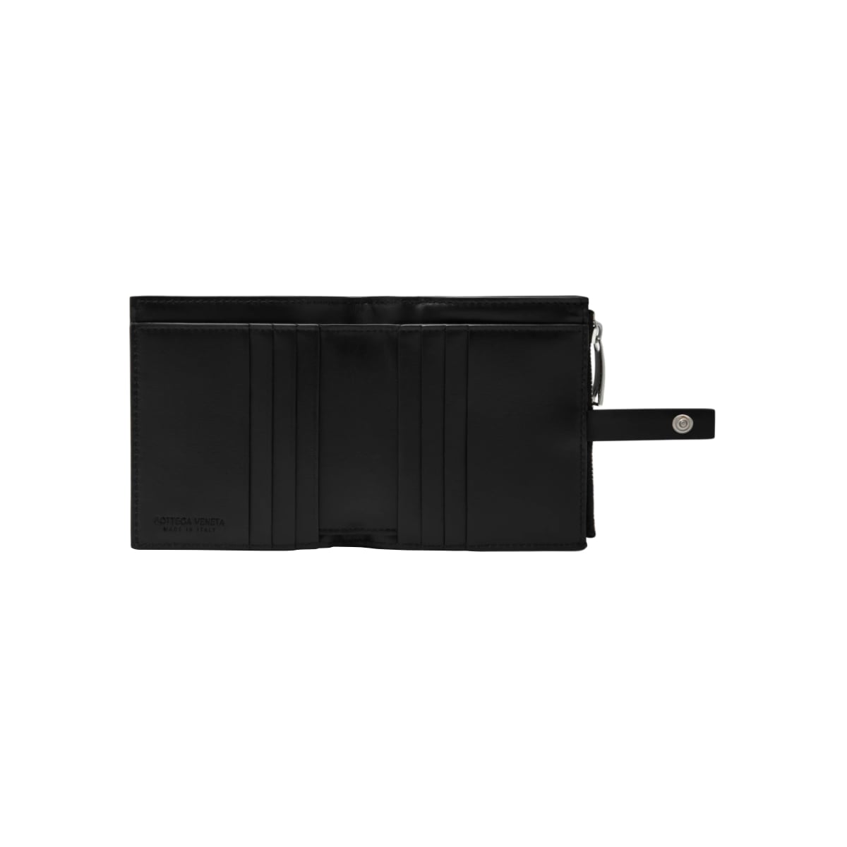 Braided Snap-Button Closure Wallet Black SHW